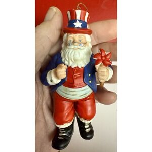 Danbury Mint Santas Around the World Christmas Ornament USA Uncle Sam Santa